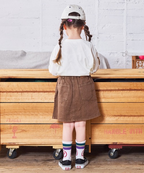 MARKEY'S（マーキーズ）の「クロスディテールミニスカート（スカート・キッズ・ライトブルー/ブラック/イエロー/ピンク/ブラウン・S/M/L/LL）」の10枚目の写真