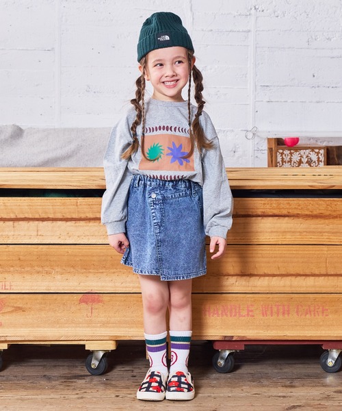 MARKEY'S（マーキーズ）の「クロスディテールミニスカート（スカート・キッズ・ライトブルー/ブラック/イエロー/ピンク/ブラウン・S/M/L/LL）」の13枚目の写真