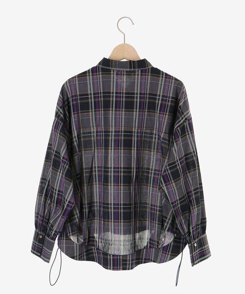 le.coeur blanc(ルクールブラン)の「《手洗い可能》ドロストチェックシャツ(シャツ/ブラウス・レディース・ブラウン系その他2/ブラック系その他・38)」の8枚目の写真