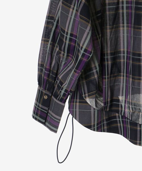 le.coeur blanc(ルクールブラン)の「《手洗い可能》ドロストチェックシャツ(シャツ/ブラウス・レディース・ブラウン系その他2/ブラック系その他・38)」の6枚目の写真