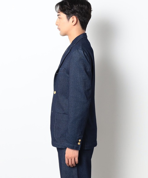 Grand PARK（グランドパーク）の「ストレッチデニムジャケット（テーラードジャケット・メンズ・ネイビー・SMALL/MEDIUM/LARGE/X-LARGE）」の3枚目の写真