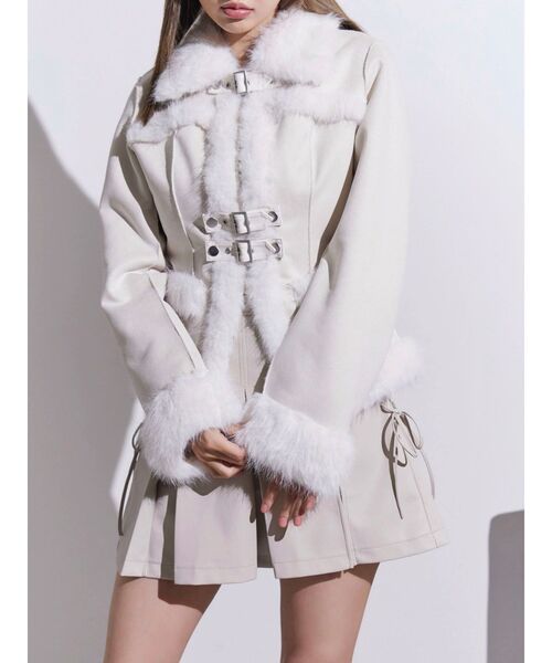 フェイクファーカラーベルトジャケット（ブルゾン）｜EATME