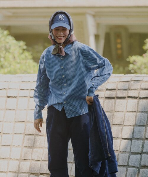 WHIMSIC(ウィムジック)の「【UNISEX/2サイズ展開】ショートレングスチェックシャツ(シャツ/ブラウス・メンズ・ブルー/ホワイト/ネイビー・2/1)」の13枚目の写真