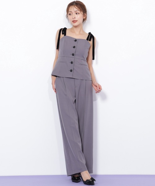 JILL by JILL STUART（ジルバイジルスチュアート）の「◇ ＜セットアップ対応＞ベーシックツイルビットベルトパンツ（その他パンツ・レディース・グレー/ブラウン/ネイビー・SMALL/MEDIUM）」の2枚目の写真