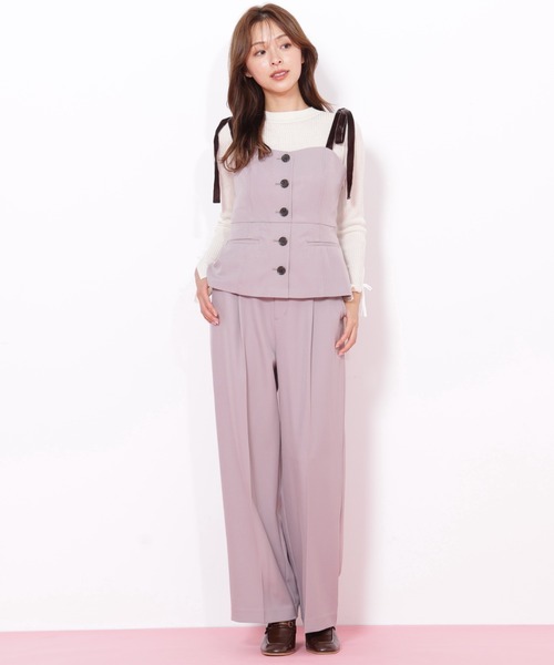 JILL by JILL STUART（ジルバイジルスチュアート）の「◇ ＜セットアップ対応＞ベーシックツイルビットベルトパンツ（その他パンツ・レディース・グレー/ブラウン/ネイビー・SMALL/MEDIUM）」の4枚目の写真