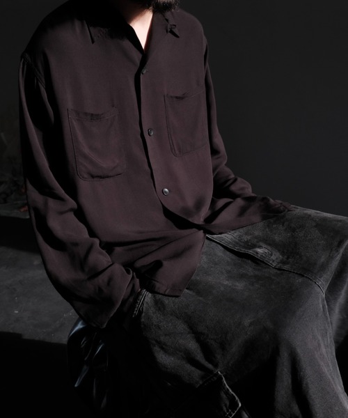 TOWNCRAFT(タウンクラフト)の「TOWN CRAFT タウンクラフト / 50S BLACK LOOPCOLLAR SHIRT(シャツ/ブラウス・メンズ・ブラック系1/ブラック/ブラック系2・MEDIUM/LARGE/SMALL)」の6枚目の写真