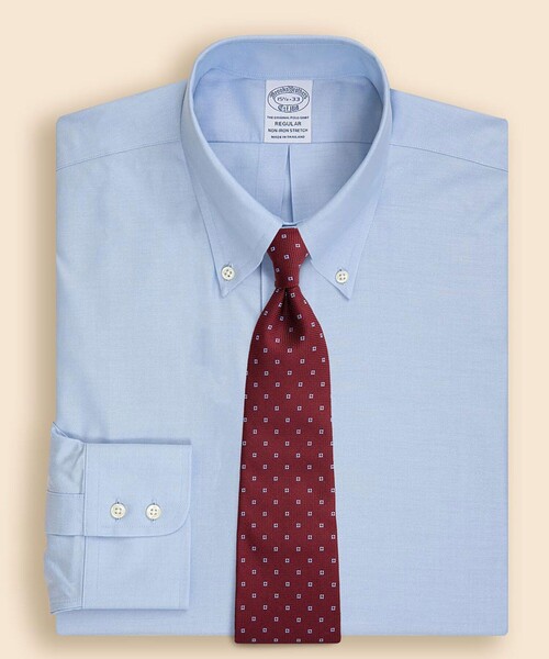 BROOKS BROTHERS(ブルックスブラザーズ)の「スーピマコットンストレッチ フレンチプラケット ドレスシャツ Regular Fit(ビジネスシャツ・メンズ・ライトブルー・14 1/2-31/15-31/15-32/15-33/15 1/2-31/15 1/2-32/15 1/2-33/16-31/16-32/16-33/16 1/2-32/16 1/2-33)」の1枚目の写真