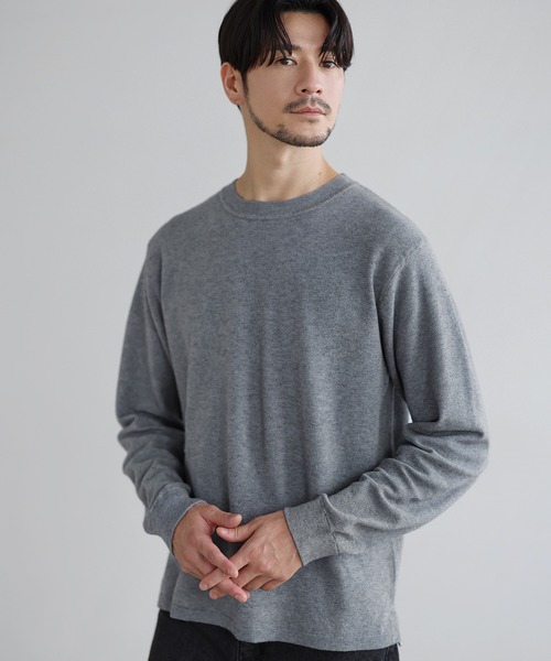 SPU(スプ)の「抗菌防臭鹿の子編みコンフォートニットロンT(ニット/セーター・メンズ・ネイビー/グレー/チャコール/ブラック・XL/L/M/S)」の16枚目の写真
