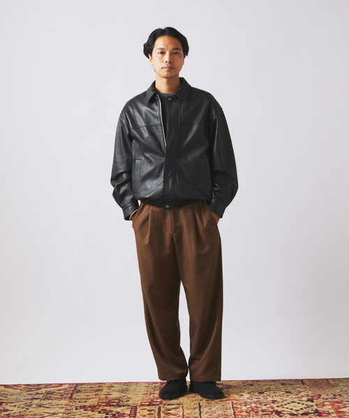 JOURNAL STANDARD relume（ジャーナルスタンダード　レリューム）の「ラムレザー ショート ステンカラー ブルゾン（ライダースジャケット・メンズ・ブラック・LARGE/MEDIUM）」の7枚目の写真