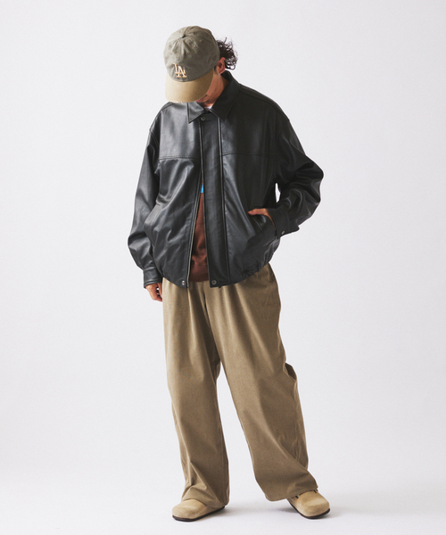 JOURNAL STANDARD relume（ジャーナルスタンダード　レリューム）の「ラムレザー ショート ステンカラー ブルゾン（ライダースジャケット・メンズ・ブラック・LARGE/MEDIUM）」の9枚目の写真