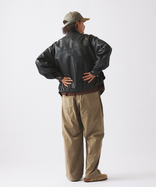 ラムレザー ショート ステンカラー ブルゾン（ライダースジャケット