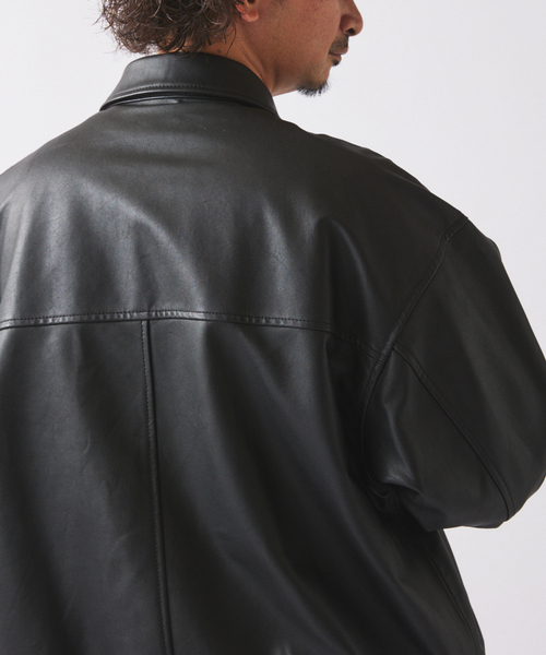 JOURNAL STANDARD relume（ジャーナルスタンダード　レリューム）の「ラムレザー ショート ステンカラー ブルゾン（ライダースジャケット・メンズ・ブラック・LARGE/MEDIUM）」の21枚目の写真