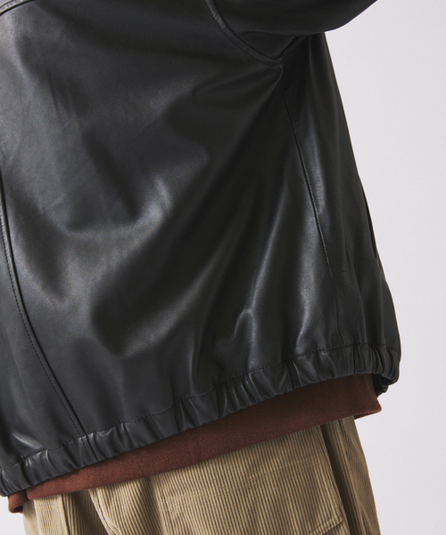 JOURNAL STANDARD relume（ジャーナルスタンダード　レリューム）の「ラムレザー ショート ステンカラー ブルゾン（ライダースジャケット・メンズ・ブラック・LARGE/MEDIUM）」の22枚目の写真