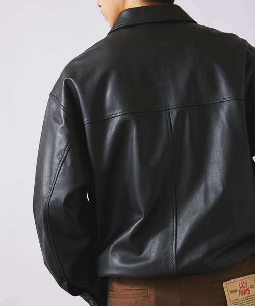 美品　ジャーナルスタンダード 定価5万円　ライダースジャケットラムレザー S 黒 セール】ラムレザー シングルライダースジャケット（ライダース