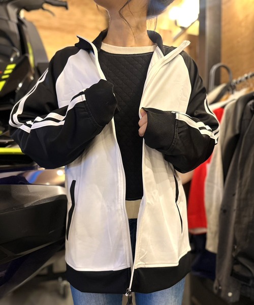 セール】トラックジャケット ハイネック オーバーサイズ ダブルライン
