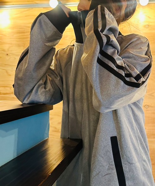 トラックジャケット ハイネック オーバーサイズ ダブルライン ジャージ