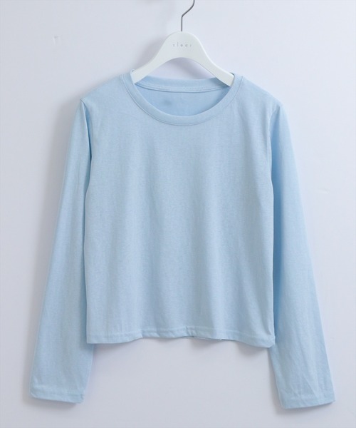 STAY MOTION（ステイモーション）の「【WEB限定】チェック柄裾フリルキャミソールビスチェ付き長袖Tシャツ［韓国ファッション カジュアル］（Tシャツ/カットソー・レディース・ホワイト×ブラック/ブルー/ベージュ・F）」の16枚目の写真