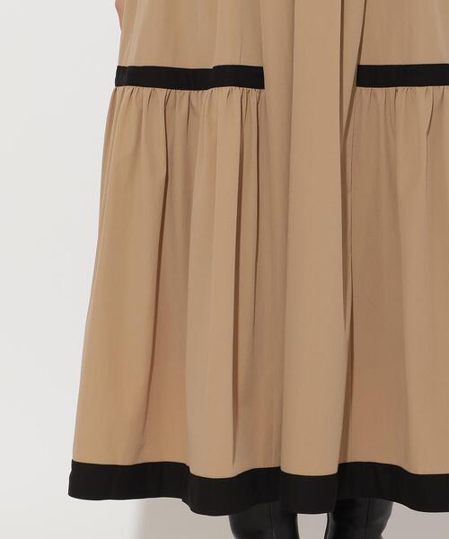 ラメ入り配色カーデ風ドッキングワンピース（ワンピース）｜AND