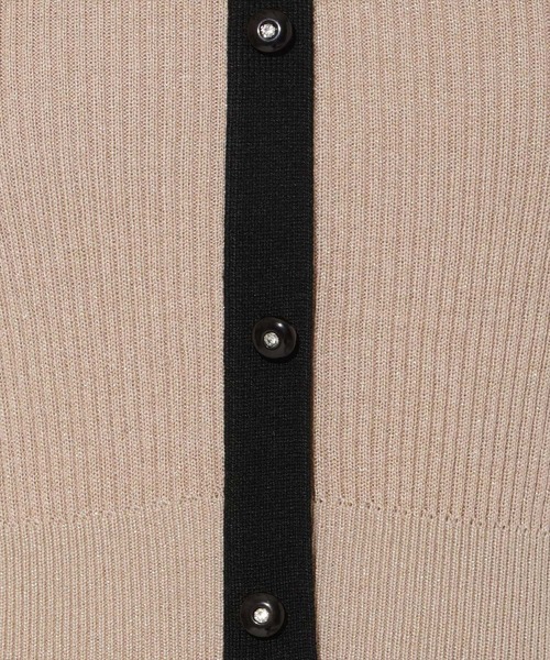 ラメ入り配色カーデ風ドッキングワンピース（ワンピース）｜AND