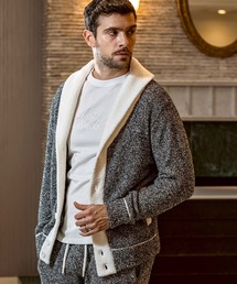 1PIU1UGUALE3  RELAX  | 1PIU1UGUALE3 RELAX(ウノピゥウノウグァーレトレ リラックス)バイカラー ショールカラー ニットカーディガン(保温性/伸縮性)(カーディガン/ボレロ)