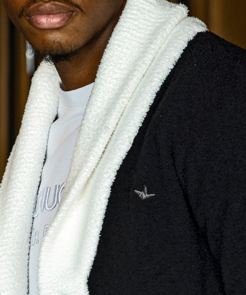 1PIU1UGUALE3  RELAX （ウノピゥウノウグァーレトレ リラックス）の「1PIU1UGUALE3 RELAX(ウノピゥウノウグァーレトレ リラックス)バイカラー ショールカラー ニットカーディガン(保温性/伸縮性)（カーディガン/ボレロ・メンズ・グレー/ブラック・M/L/XL/S）」の7枚目の写真