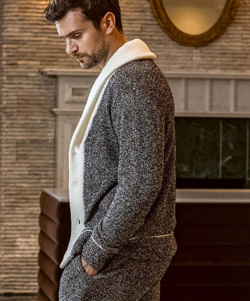 1PIU1UGUALE3  RELAX （ウノピゥウノウグァーレトレ リラックス）の「1PIU1UGUALE3 RELAX(ウノピゥウノウグァーレトレ リラックス)バイカラー ショールカラー ニットカーディガン(保温性/伸縮性)（カーディガン/ボレロ・メンズ・グレー/ブラック・M/L/XL/S）」の15枚目の写真