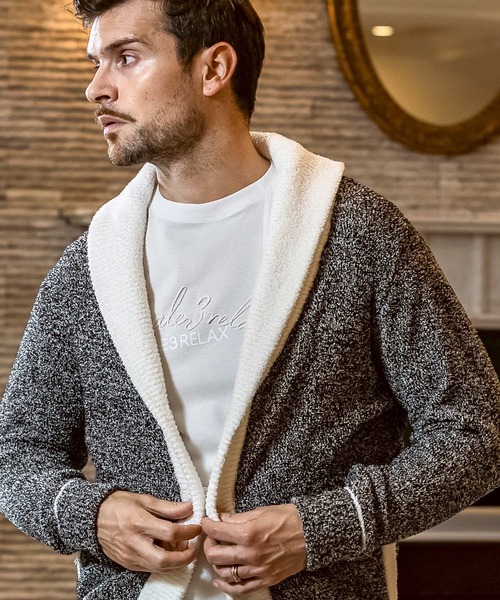 1PIU1UGUALE3  RELAX （ウノピゥウノウグァーレトレ リラックス）の「1PIU1UGUALE3 RELAX(ウノピゥウノウグァーレトレ リラックス)バイカラー ショールカラー ニットカーディガン(保温性/伸縮性)（カーディガン/ボレロ・メンズ・グレー/ブラック・M/L/XL/S）」の17枚目の写真