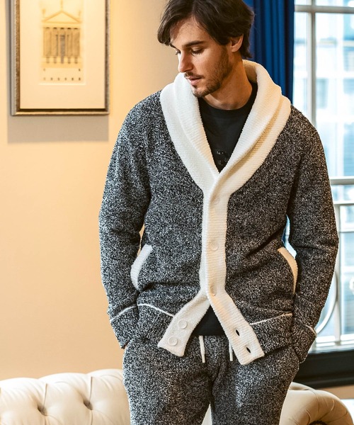 1PIU1UGUALE3  RELAX （ウノピゥウノウグァーレトレ リラックス）の「1PIU1UGUALE3 RELAX(ウノピゥウノウグァーレトレ リラックス)バイカラー ショールカラー ニットカーディガン(保温性/伸縮性)（カーディガン/ボレロ・メンズ・グレー/ブラック・M/L/XL/S）」の21枚目の写真