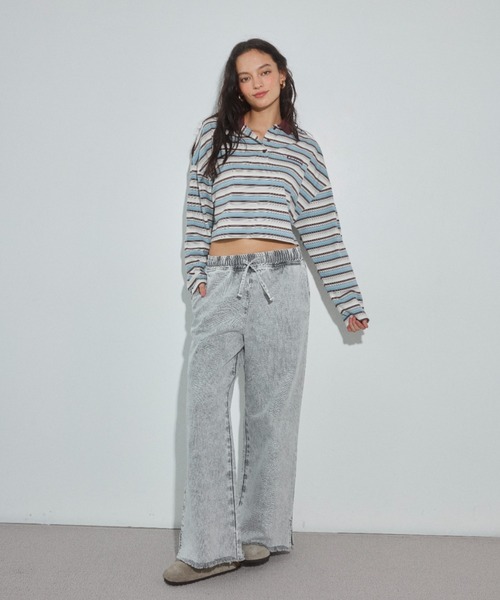 ALEXIA STAM(アリシアスタン)の「Easy Denim Pants /カットオフイージーデニムパンツ(デニムパンツ・レディース・ブルー/ライトグレー・S/M)」の5枚目の写真