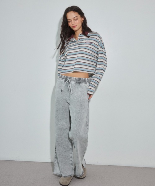 ALEXIA STAM(アリシアスタン)の「Easy Denim Pants /カットオフイージーデニムパンツ(デニムパンツ・レディース・ブルー/ライトグレー・S/M)」の6枚目の写真