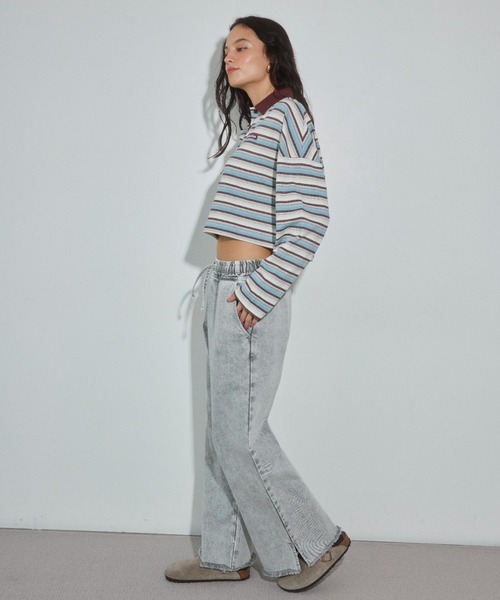 ALEXIA STAM(アリシアスタン)の「Easy Denim Pants /カットオフイージーデニムパンツ(デニムパンツ・レディース・ブルー/ライトグレー・S/M)」の7枚目の写真