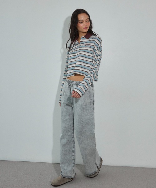 ALEXIA STAM(アリシアスタン)の「Easy Denim Pants /カットオフイージーデニムパンツ(デニムパンツ・レディース・ブルー/ライトグレー・S/M)」の8枚目の写真