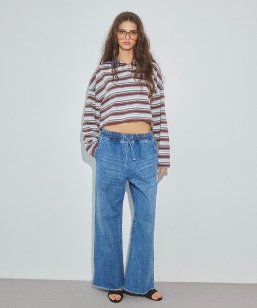 ALEXIA STAM(アリシアスタン)の「Easy Denim Pants /カットオフイージーデニムパンツ(デニムパンツ・レディース・ブルー/ライトグレー・S/M)」の10枚目の写真