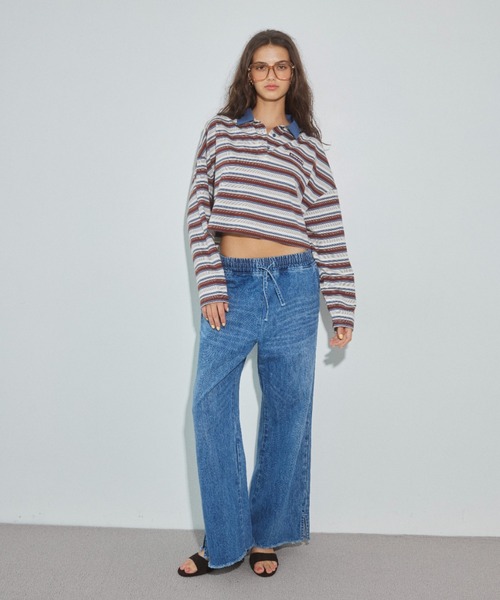 ALEXIA STAM(アリシアスタン)の「Easy Denim Pants /カットオフイージーデニムパンツ(デニムパンツ・レディース・ブルー/ライトグレー・S/M)」の11枚目の写真