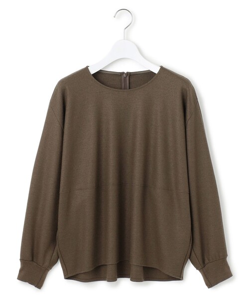 23区 L(ニジュウサンクオオキイサイズ)の「【洗える】ウールミルドジャージー フォルム カットソー(Tシャツ/カットソー・レディース・ブラック系/カーキ系/グレー系・44/46)」の12枚目の写真