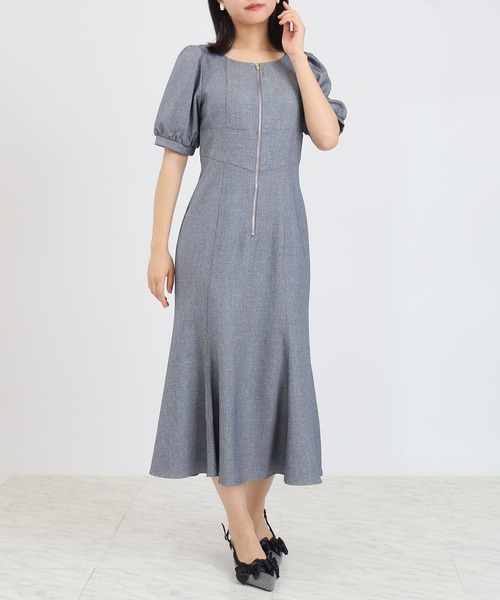 ASTORIA ODIER（アストリアオディール）の「フロントジップマーメイドワンピース（ワンピース・レディース・ブラック/ネイビー/ブラウン・SMALL/MEDIUM）」の3枚目の写真