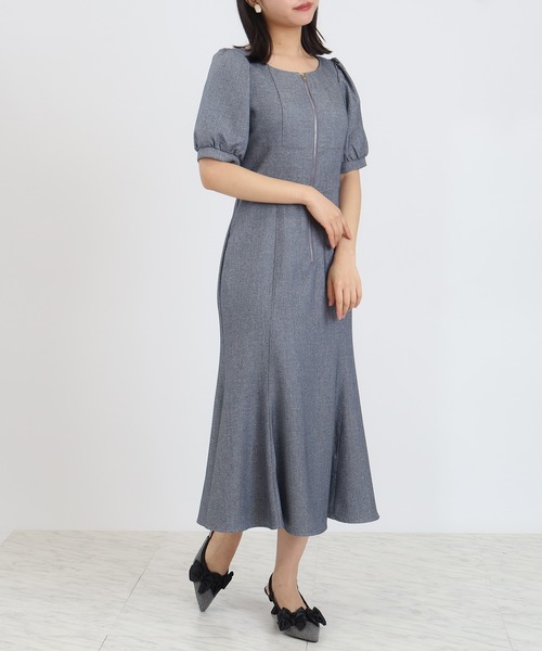 ASTORIA ODIER（アストリアオディール）の「フロントジップマーメイドワンピース（ワンピース・レディース・ブラック/ネイビー/ブラウン・SMALL/MEDIUM）」の4枚目の写真