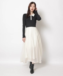 リランドチュール♡ラッフルヘムミニニットワンピース リランドチュール♡ラッフルヘムミニニットワンピース