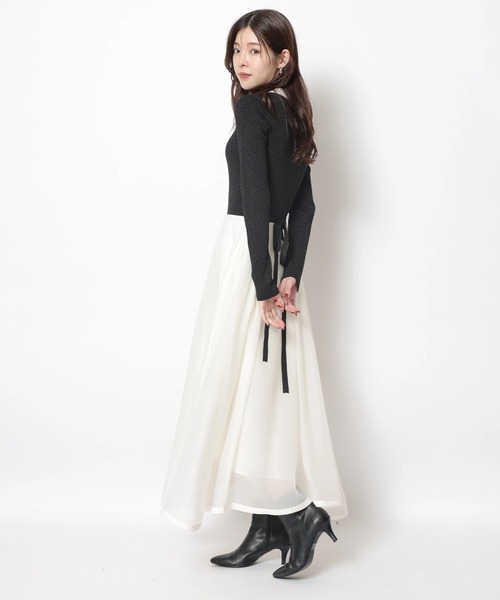 Rirandture（リランドチュール）の「長袖ポロカラードッキングワンピース（ワンピース・レディース・ネイビー/ブラック系その他/ピンク系その他・2/1）」の11枚目の写真