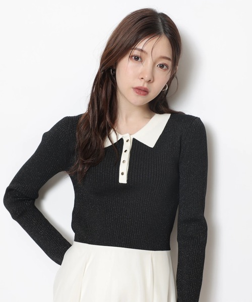 Rirandture（リランドチュール）の「長袖ポロカラードッキングワンピース（ワンピース・レディース・ネイビー/ブラック系その他/ピンク系その他・2/1）」の13枚目の写真