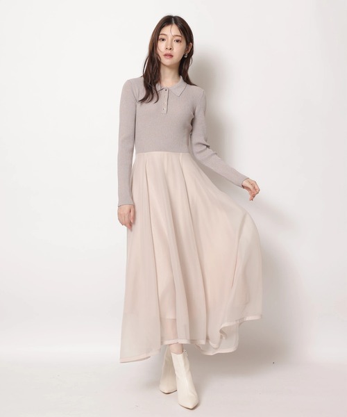 Rirandture（リランドチュール）の「長袖ポロカラードッキングワンピース（ワンピース・レディース・ネイビー/ブラック系その他/ピンク系その他・2/1）」の22枚目の写真