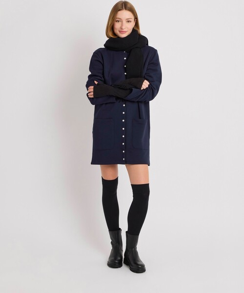 agnes b.（アニエスベー）の「コットン メルトン 長袖 ワンピース カーディガン "Tanger"（カーディガン/ボレロ・レディース・ネイビー・1/2/3）」の5枚目の写真