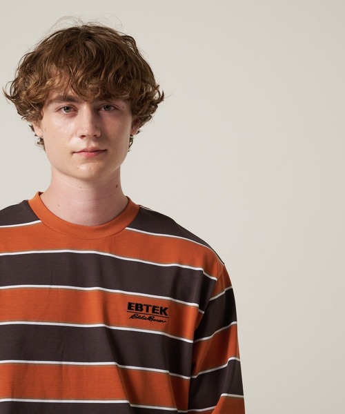Eddie Bauer(エディーバウアー)の「EBTEK ボーダー 長袖 Tシャツ(Tシャツ/カットソー・メンズ・ブラック系/オレンジ系/グリーン系・M/XL/L)」の10枚目の写真