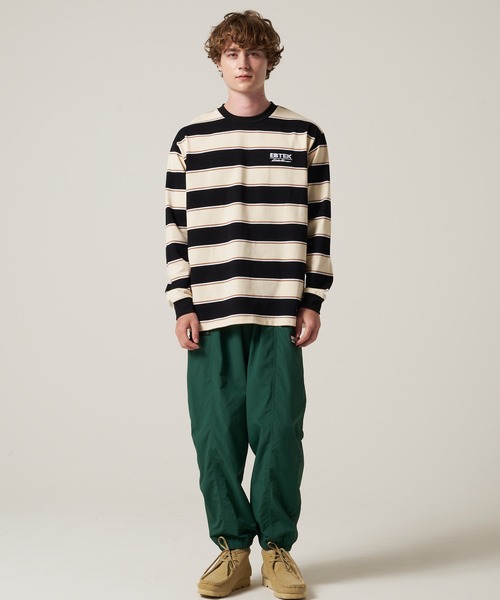 Eddie Bauer(エディーバウアー)の「EBTEK ボーダー 長袖 Tシャツ(Tシャツ/カットソー・メンズ・ブラック系/オレンジ系/グリーン系・M/XL/L)」の4枚目の写真