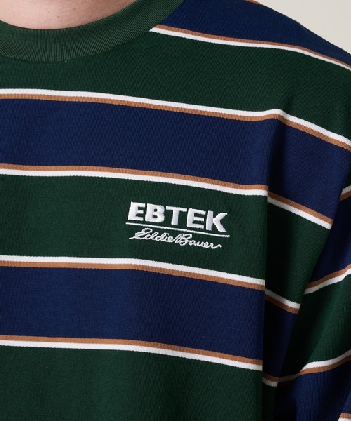 Eddie Bauer(エディーバウアー)の「EBTEK ボーダー 長袖 Tシャツ(Tシャツ/カットソー・メンズ・ブラック系/オレンジ系/グリーン系・M/XL/L)」の15枚目の写真