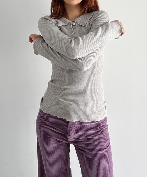 BASERANGE（ベースレンジ）の「Baserange Dual long sleeve tee（ニット/セーター・レディース・グレー・MEDIUM/SMALL/X-SMALL）」の8枚目の写真