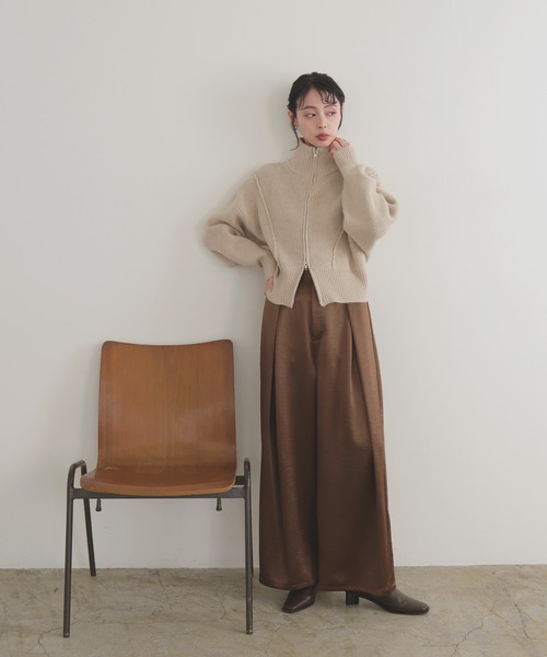 アルパカタッチダブルジッププルオーバ－（ニット/セーター）｜LIAN