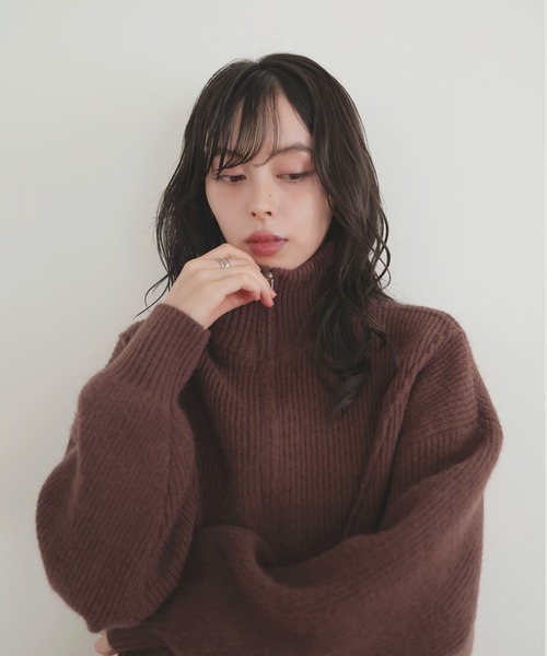 アルパカタッチダブルジッププルオーバ－（ニット/セーター）｜LIAN