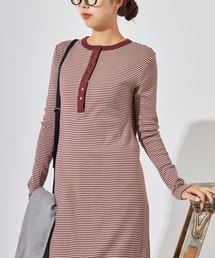 MILLER（ミラー）の「R.P.miller/ミラー PANELRIB Henley OP センタースリット フレアワンピース（ワンピース）」