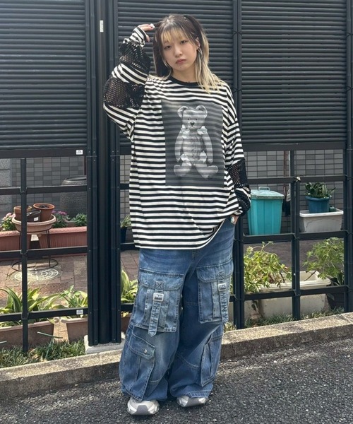 Candy Stripper(キャンディストリッパー)の「9 POCKETS LAYERED DENIM パンツ(デニムパンツ・レディース・ブラック/インディゴブルー・FREE)」の19枚目の写真